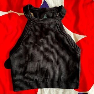 Black ribbed Aerie crop top tank